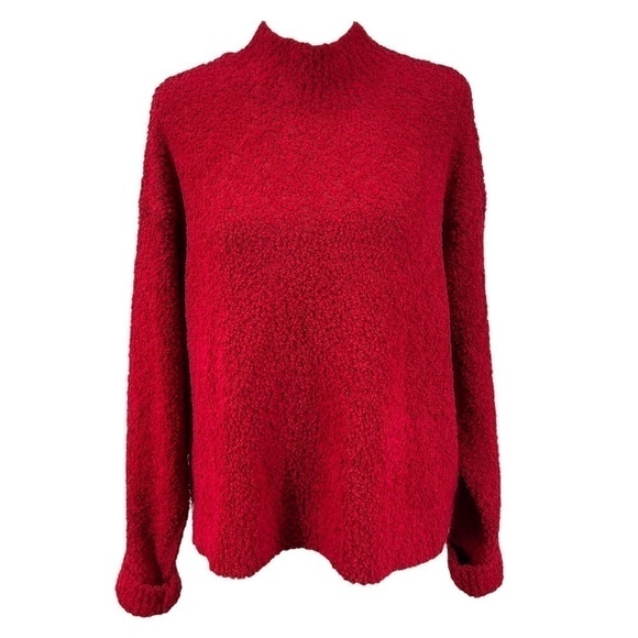 Sanctuary Under the Stars Chenille Mock Neck Sweater, Berry, Size M - Picture 1 of 8